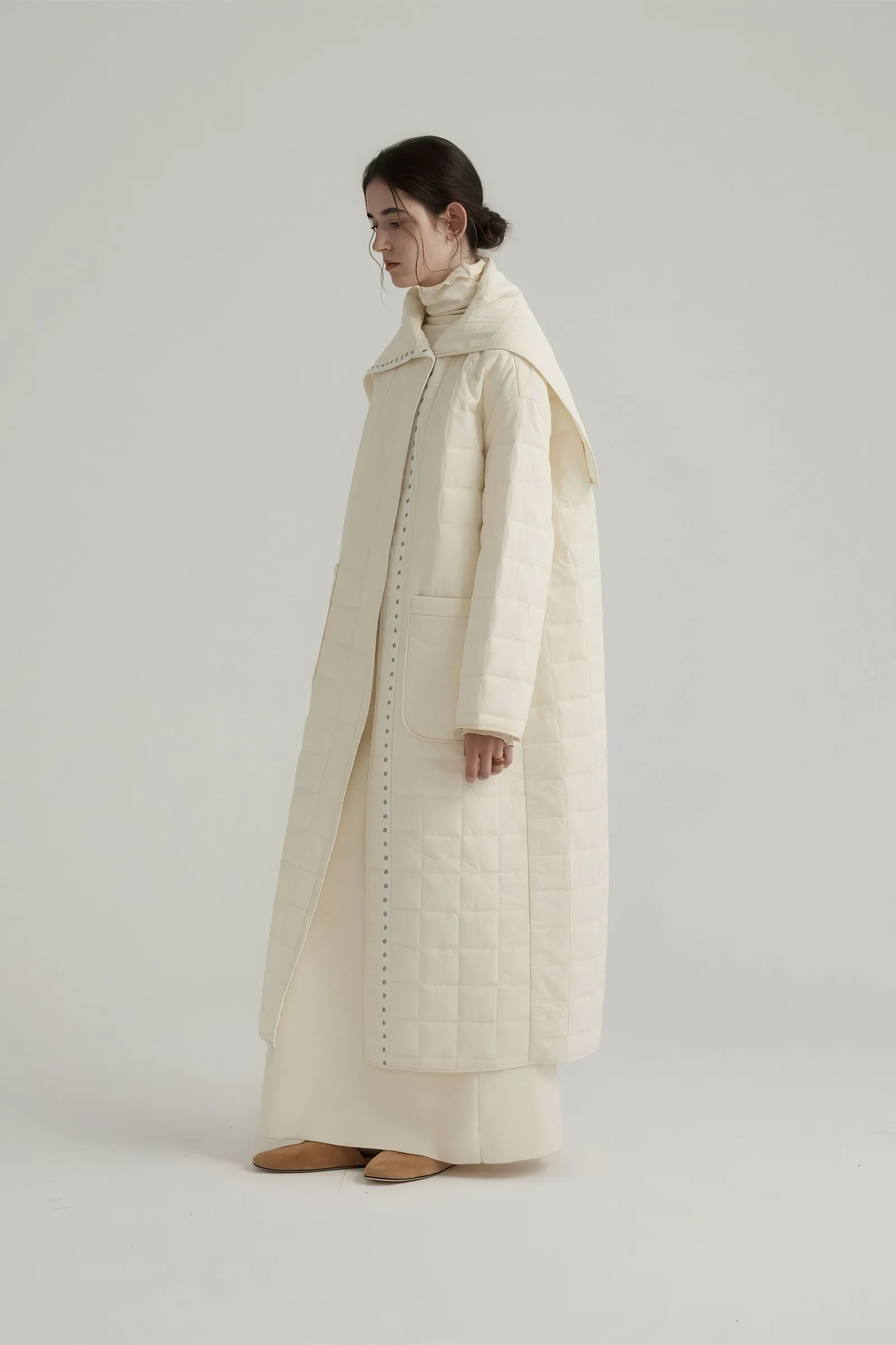 Premium White Hooded Puffer Coat - Women's Thickened Loose Fit Winter Jacket