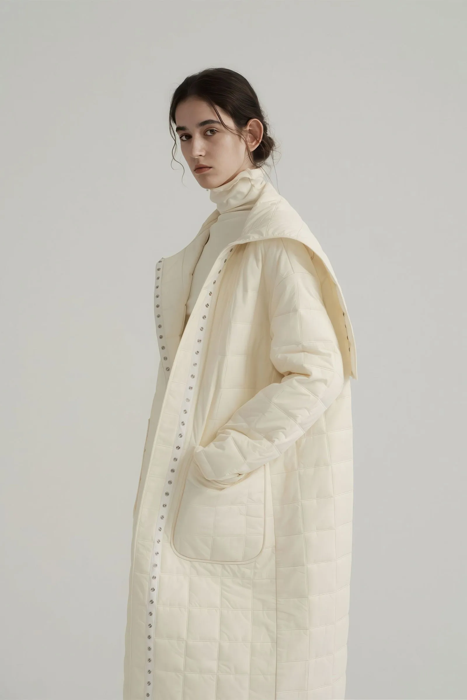 Premium White Hooded Puffer Coat - Women's Thickened Loose Fit Winter Jacket