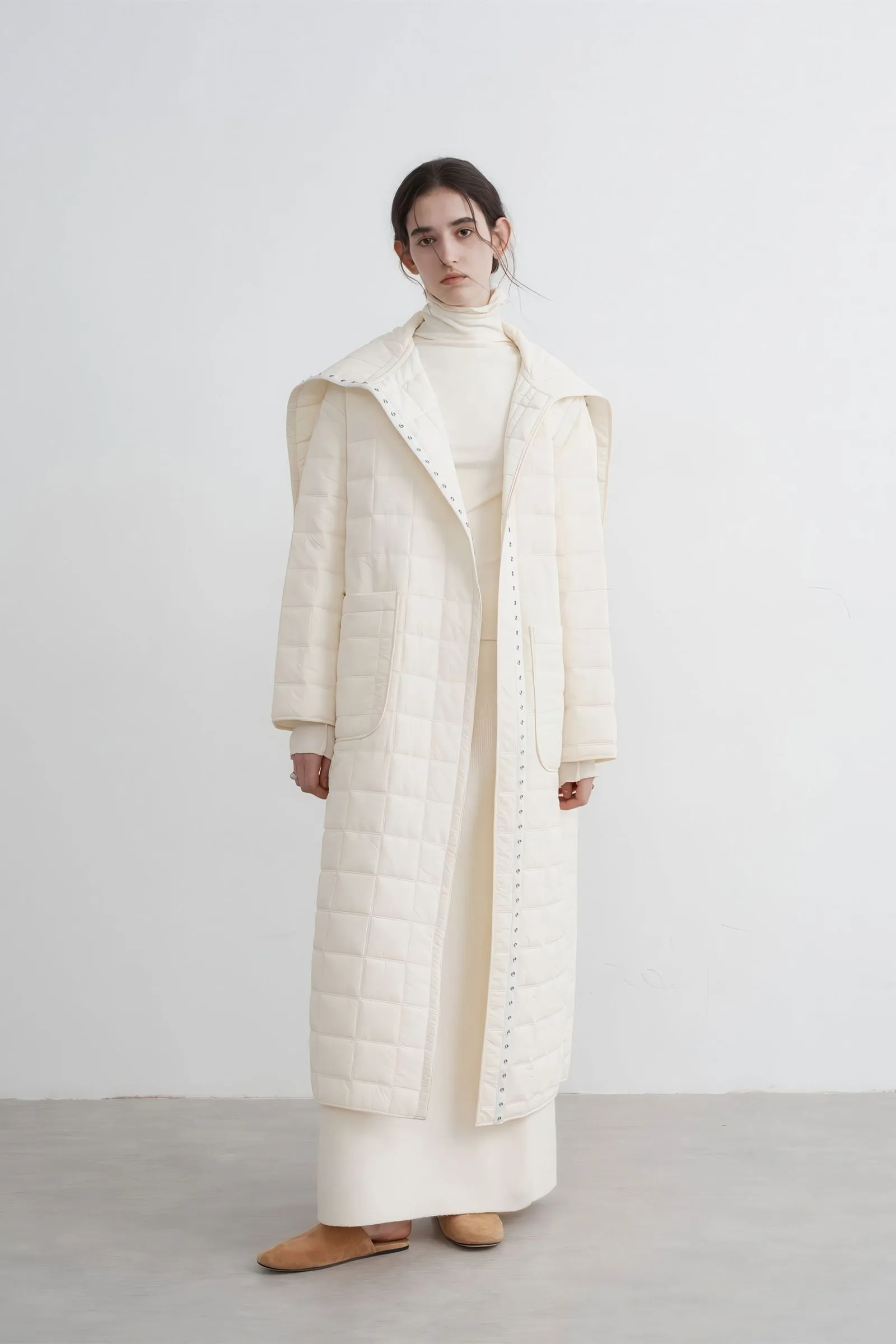 Premium White Hooded Puffer Coat - Women's Thickened Loose Fit Winter Jacket