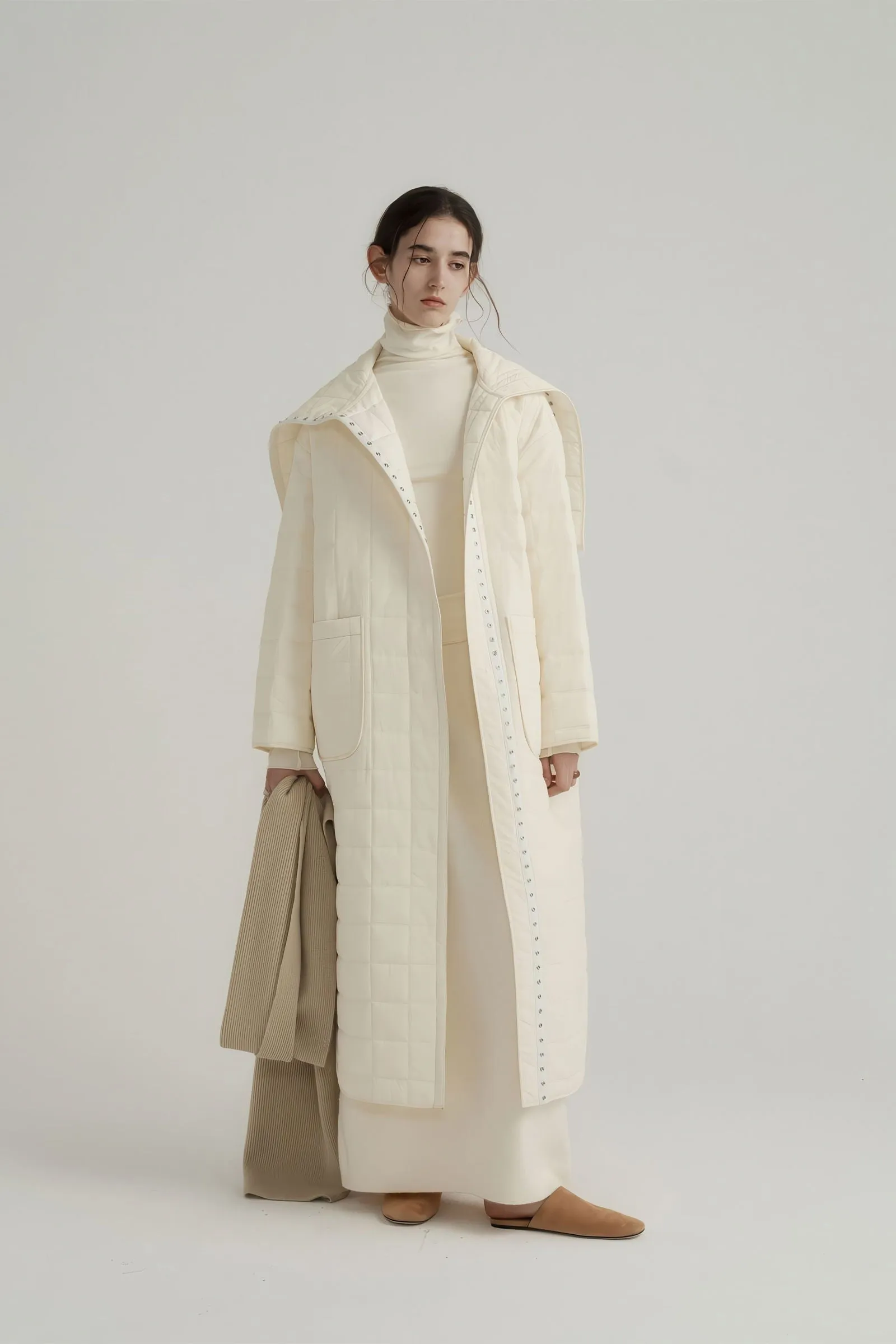 Premium White Hooded Puffer Coat - Women's Thickened Loose Fit Winter Jacket
