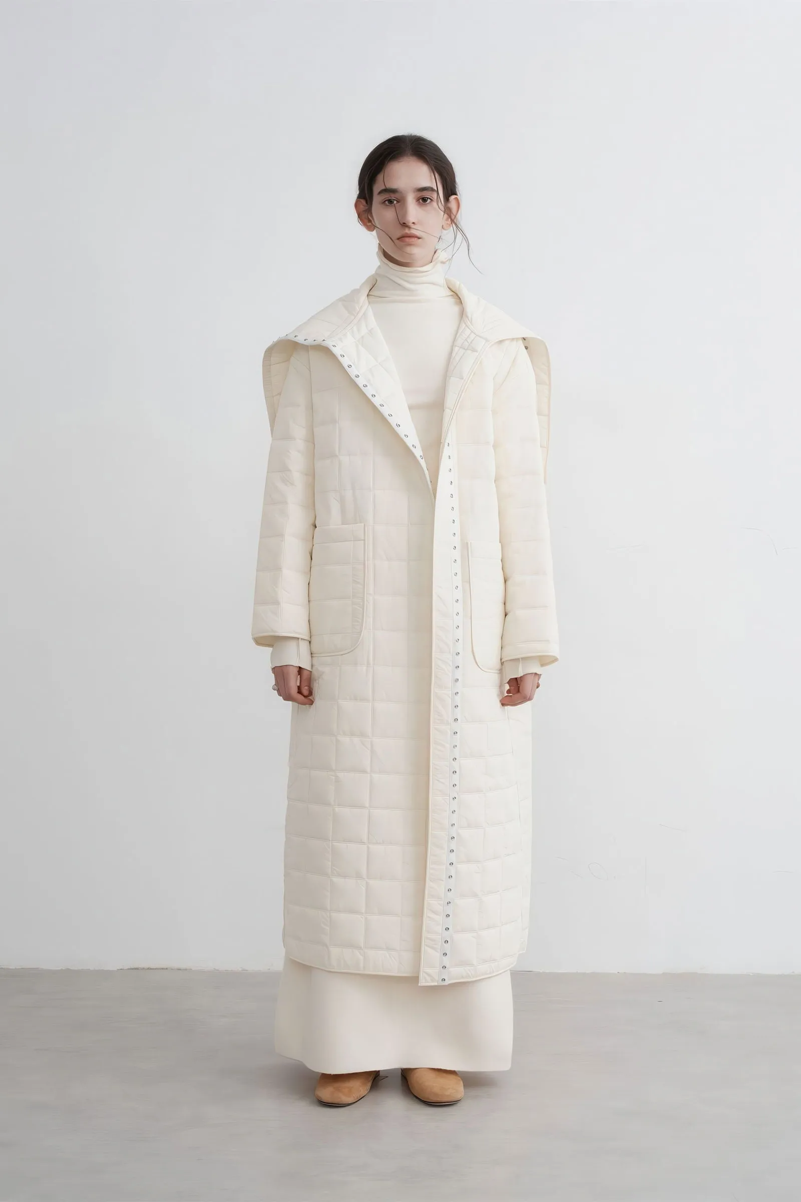Premium White Hooded Puffer Coat - Women's Thickened Loose Fit Winter Jacket