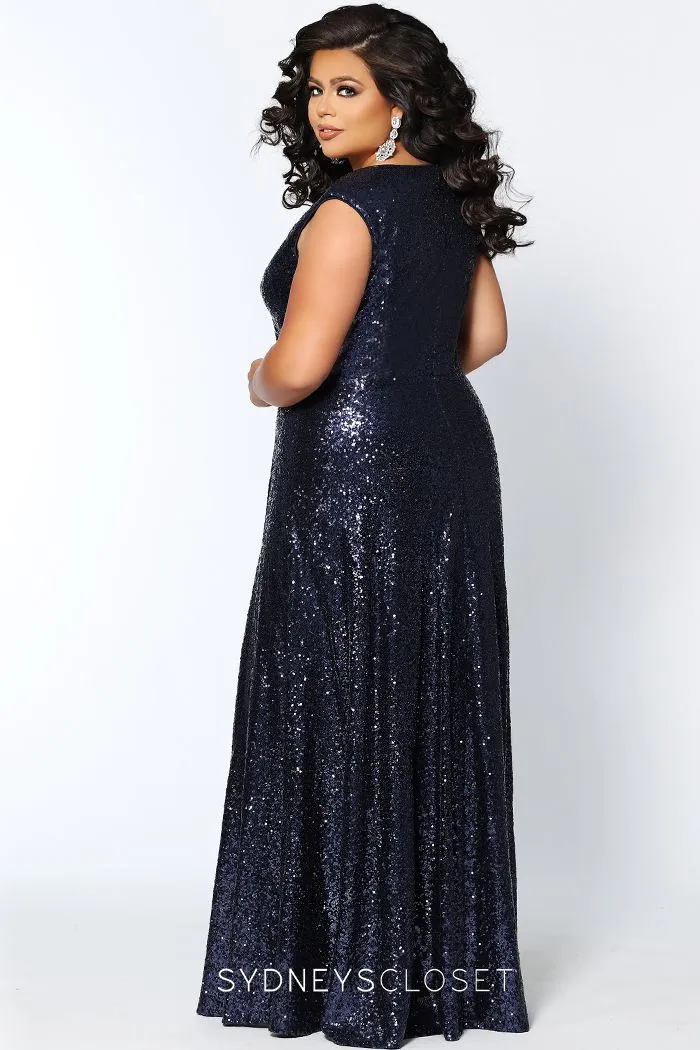 Sydney's Closet CE1801 Long Sequin Plus Size Prom Dress Formal Evening Gown