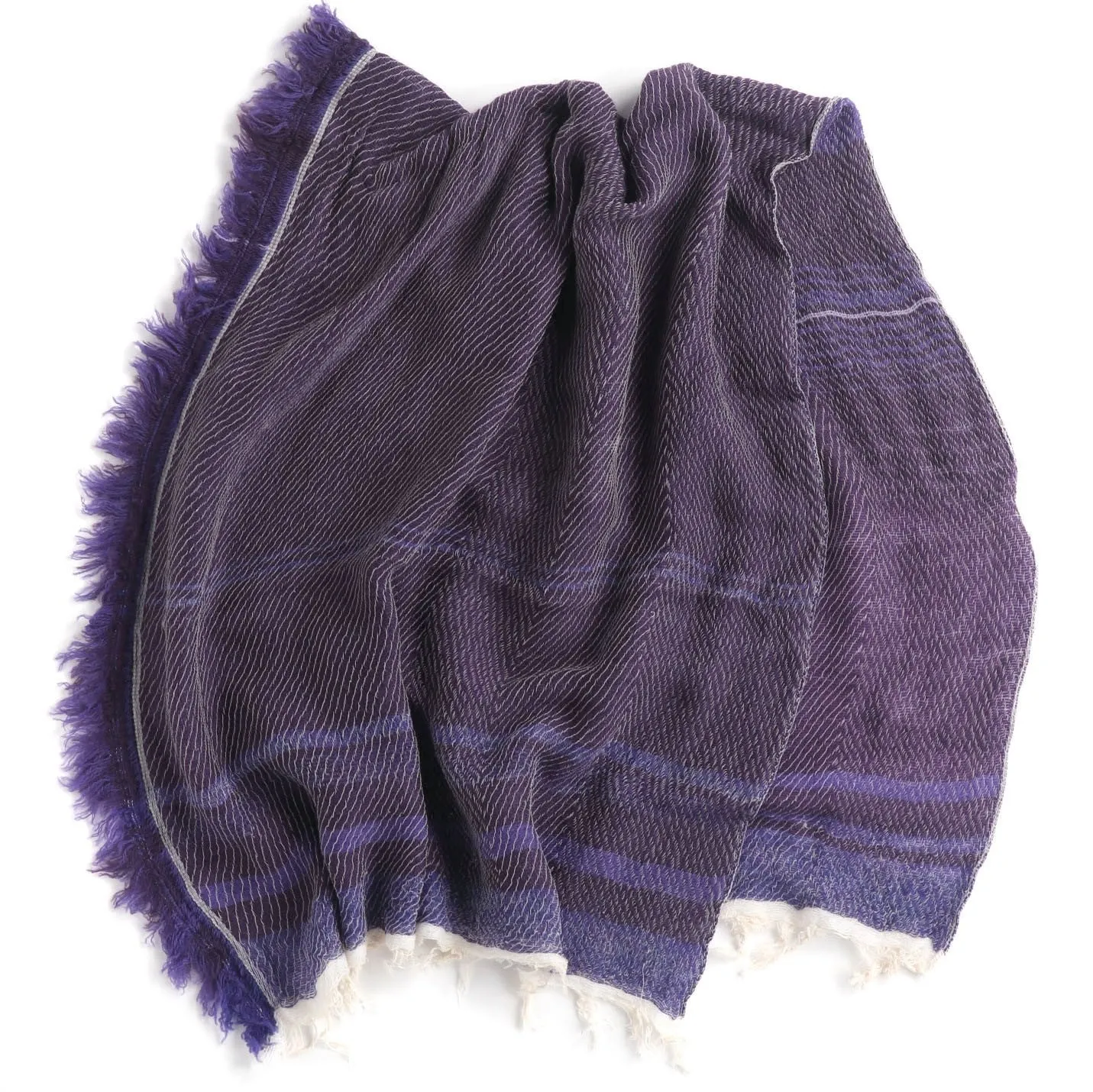 TAMAKI NIIME Small Wool/Cotton Woven Scarf - #31 Lilac Storm