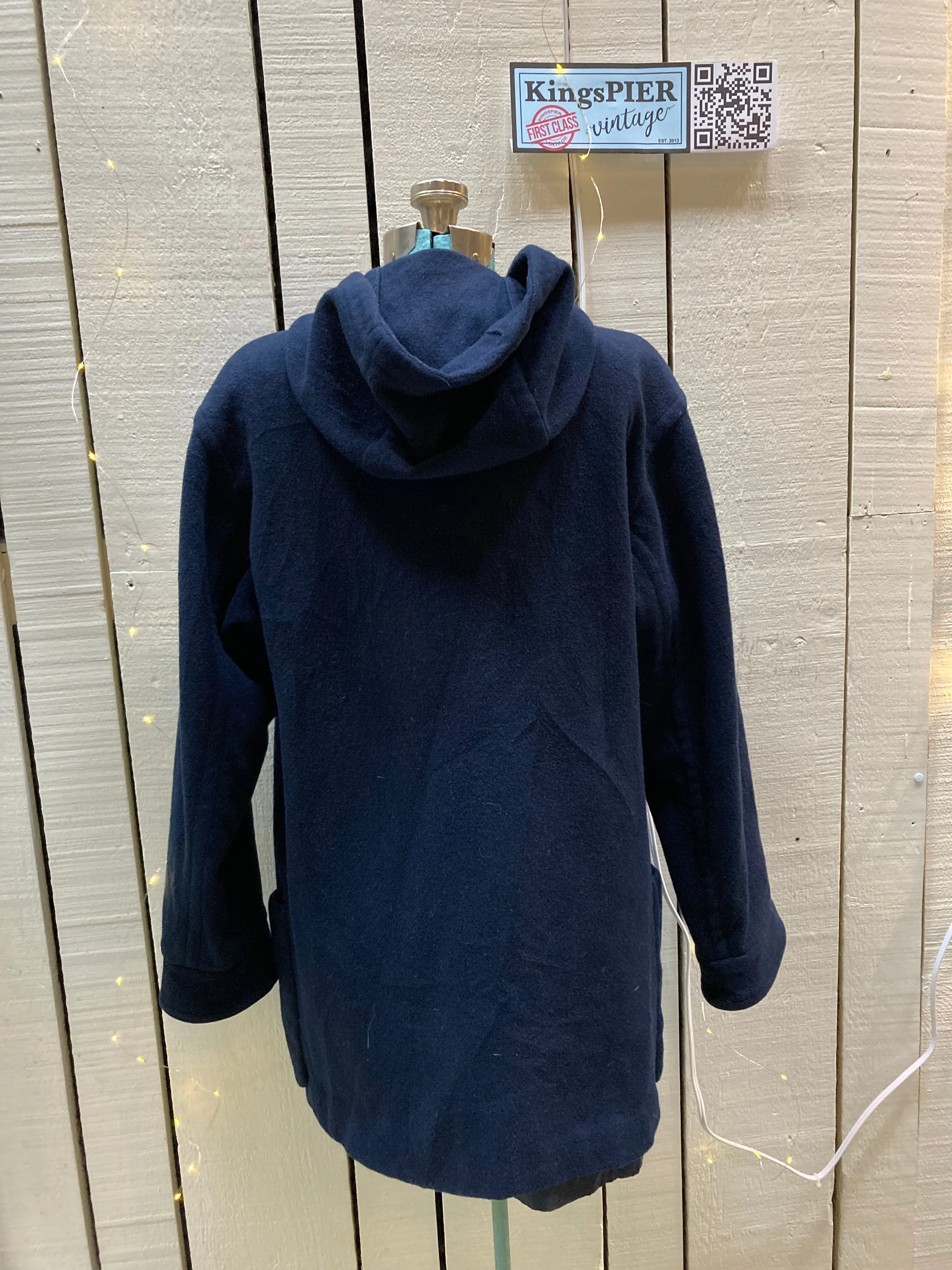 Vintage Eddie Bauer Blue Duffle Coat, Size Small