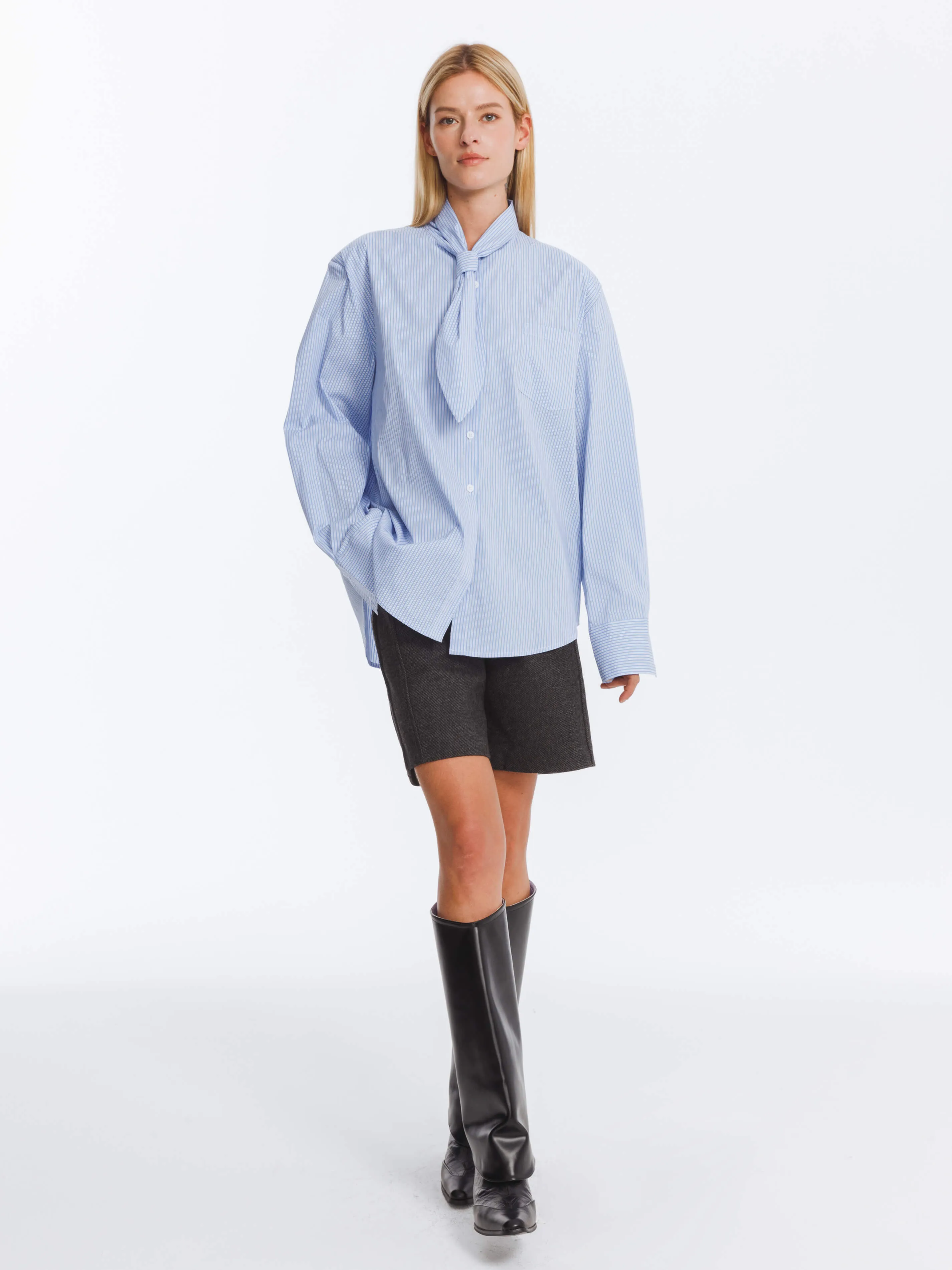 Vintage Tie Loose Striped Shirt